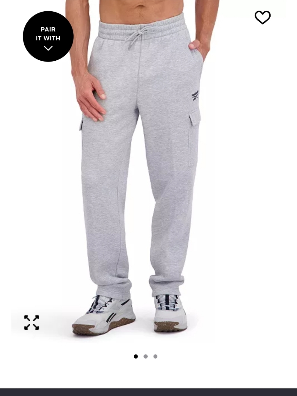 Reebok Men's Light Gray Athletic Joggers